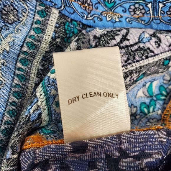 Aratta Silent Journey Embroidered Floral Blouse Tunic Womens Large Blue Boho EUC - Picture 14 of 16